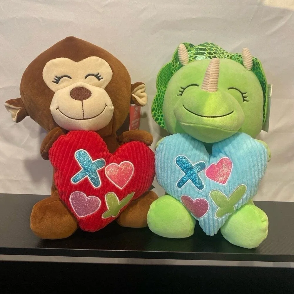 Bundle of 2 LOVE Plush - Monkey &‎ Dinosaur